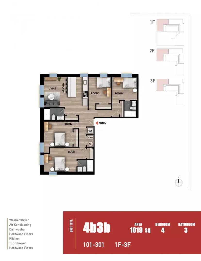 Private Room Shared Bath (4 Bed 3 Bath) - Image 3