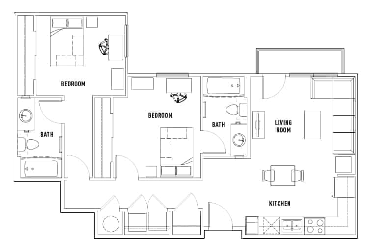 2 Bed 2 Bath - Image 3