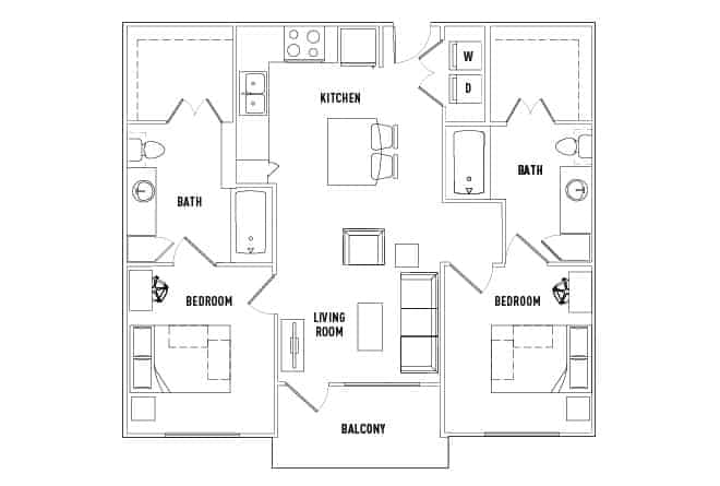 2 Bed 2 Bath  - Image 3