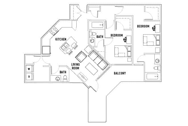 2 Bed 2.5 Bath