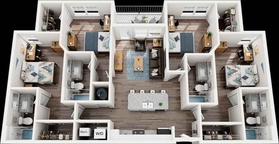 Private Room - D1NB (4 Bed - 4 Bath) - Image 9