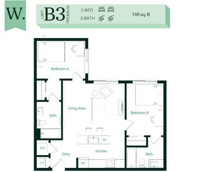 2 Bedroom 2 Bathroom - Image 3