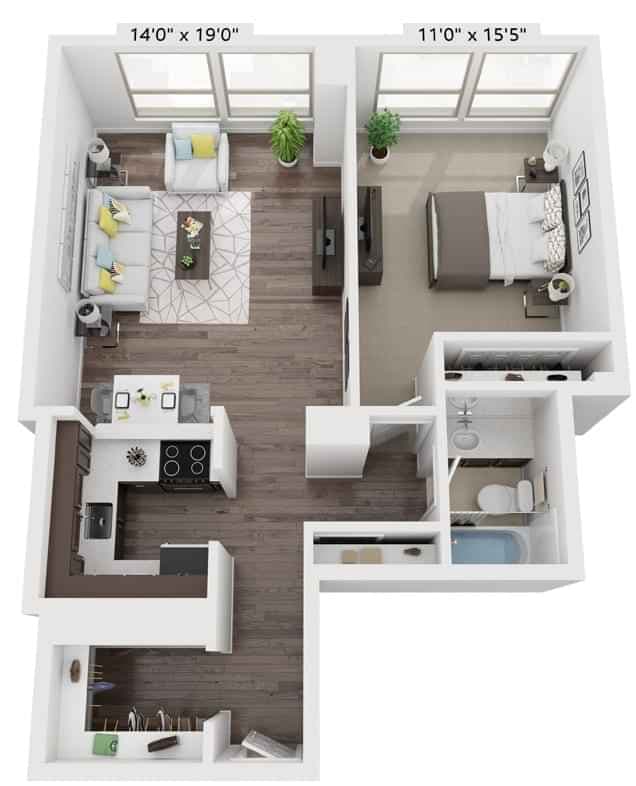1 Bed 1 Bath - Image 2
