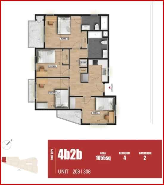 Private Room Shared Bath (4 Bed 2 Bath)