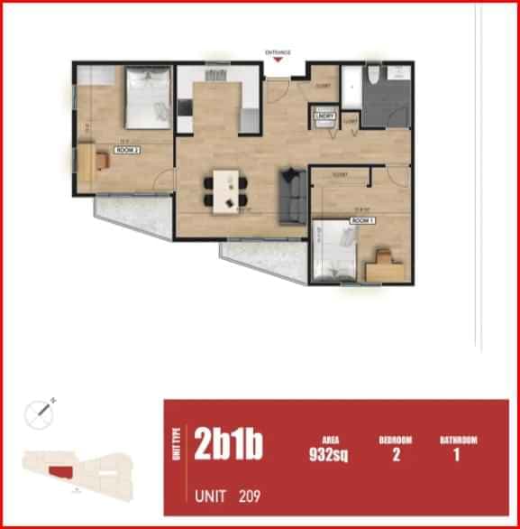 Private Room Shared Bath (2 Bed 1 Bath)