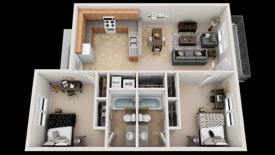 2 Bedroom 2 Bathroom - Image 3