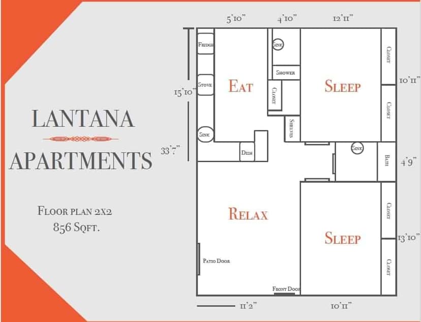 2 Beds 2 Baths