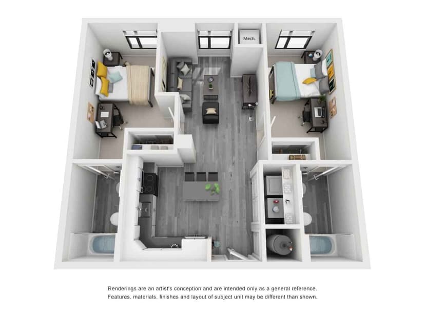 2 Bedroom 2 Bathroom - Image 2