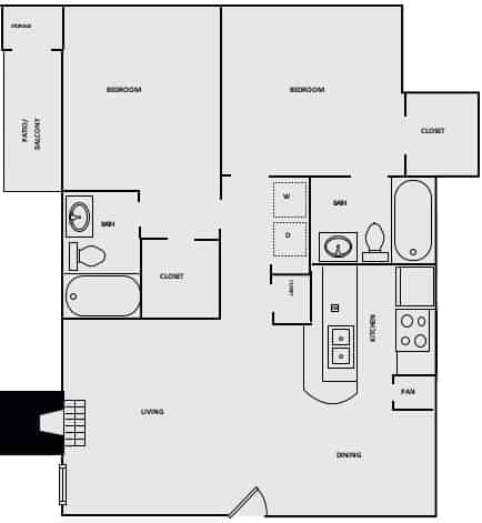 2 Bedroom 2 Bathroom