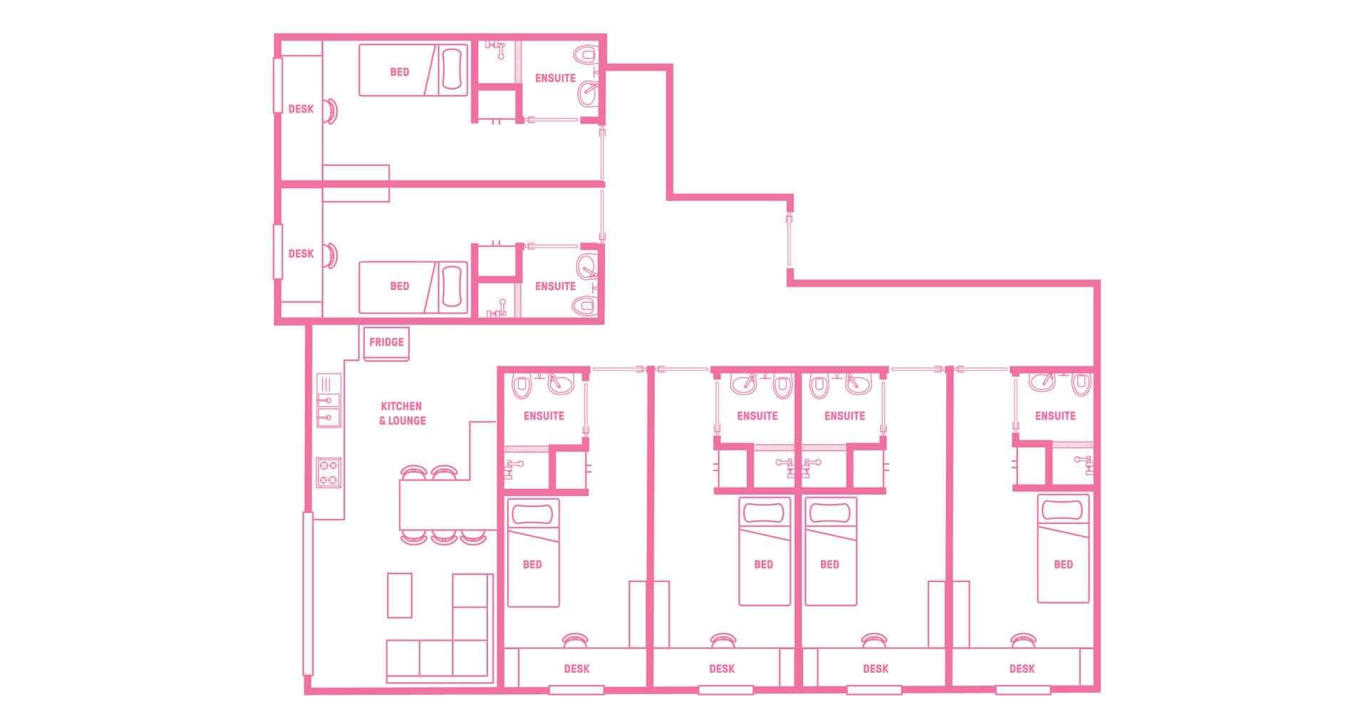 6 Bedroom Ensuite, King Single Bed - Image 3