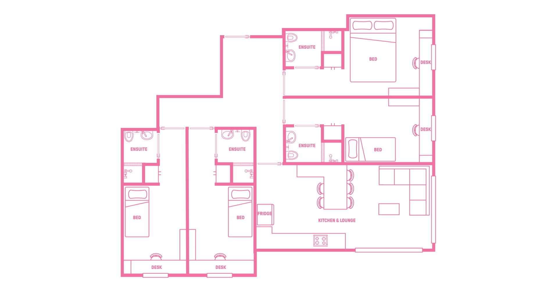 4 Bedroom Ensuite, King Single Bed - Image 3