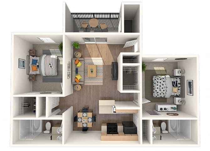 2 Bed 2 Bath
