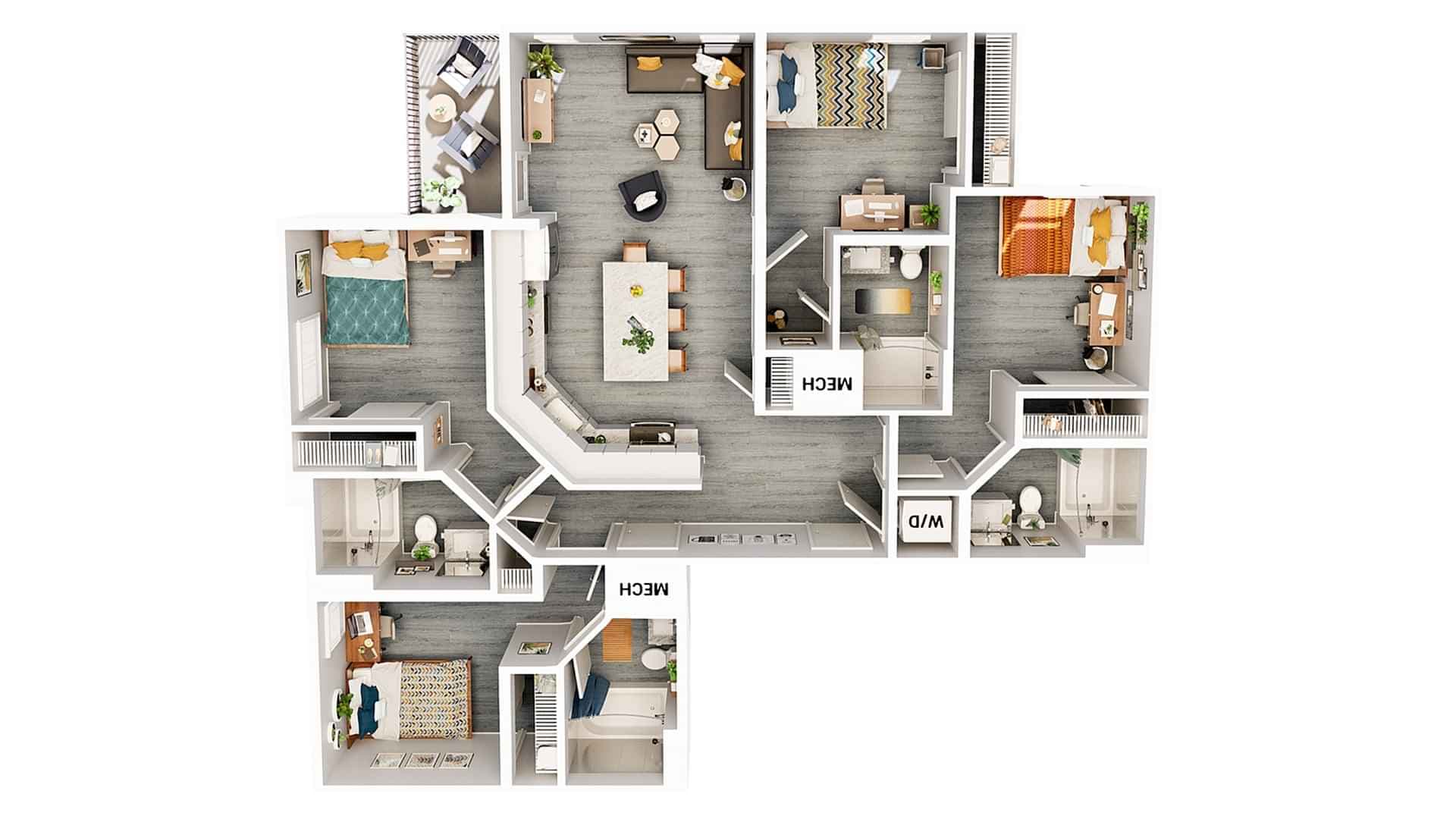 4 Bed 4 Bath D3 - Image 2