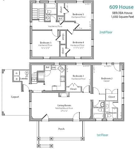 609 House - Private Room - Shared Bath (5 Bed - 3 Bath) - Image 9