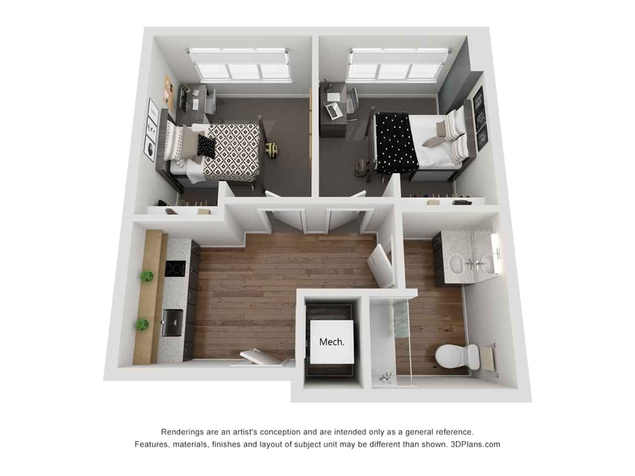 2 Bedroom 1 Bathroom - Image 2