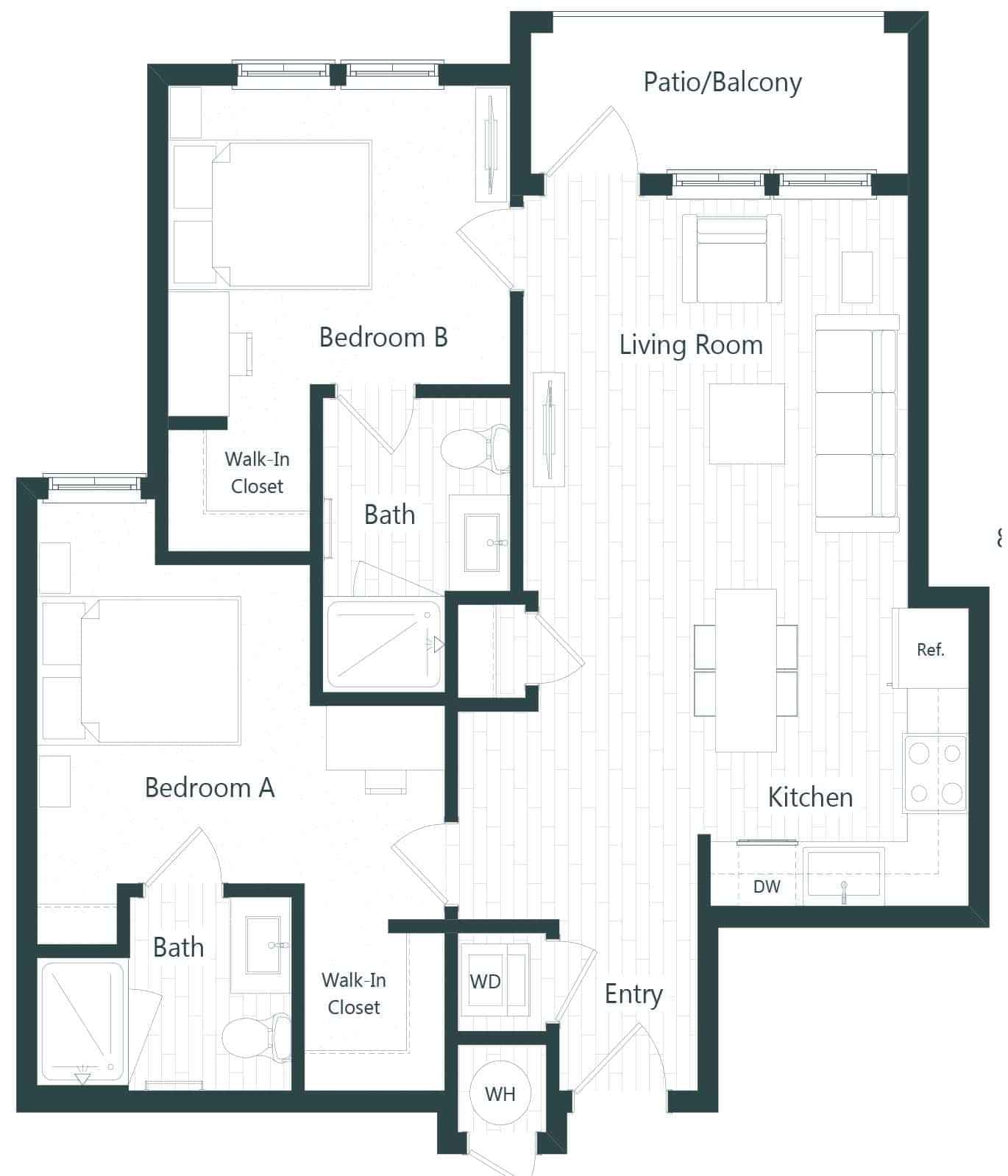 2 Bed 2 Bath - Image 2