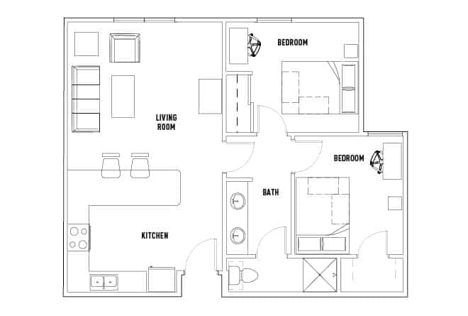 2 Bedroom 1 Bathroom