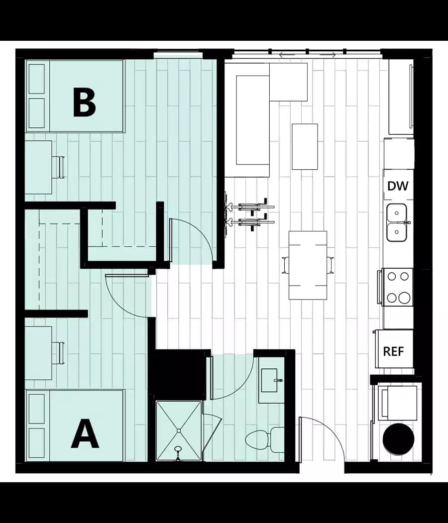 2 Bed 1 Bath