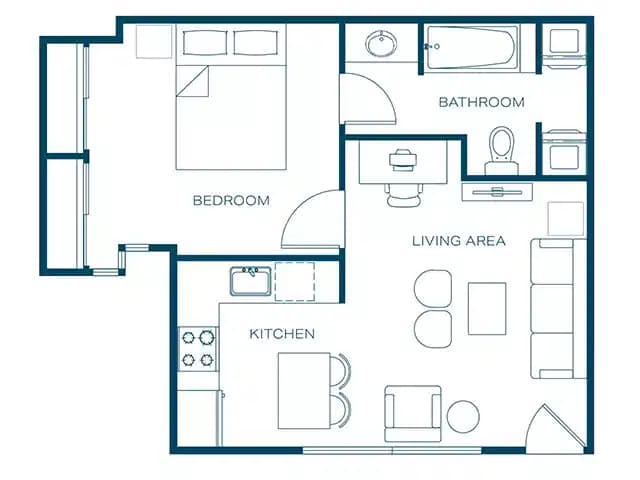 1 Bed 1 Bath