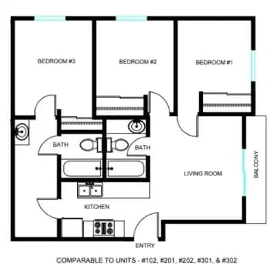 Private Room - Shared Bath (3 Bed-2 Bath) - Image 3