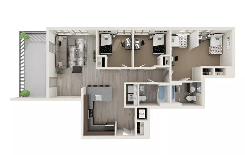 Private Room - Shared Bath (3 Bed - 2 Bath)