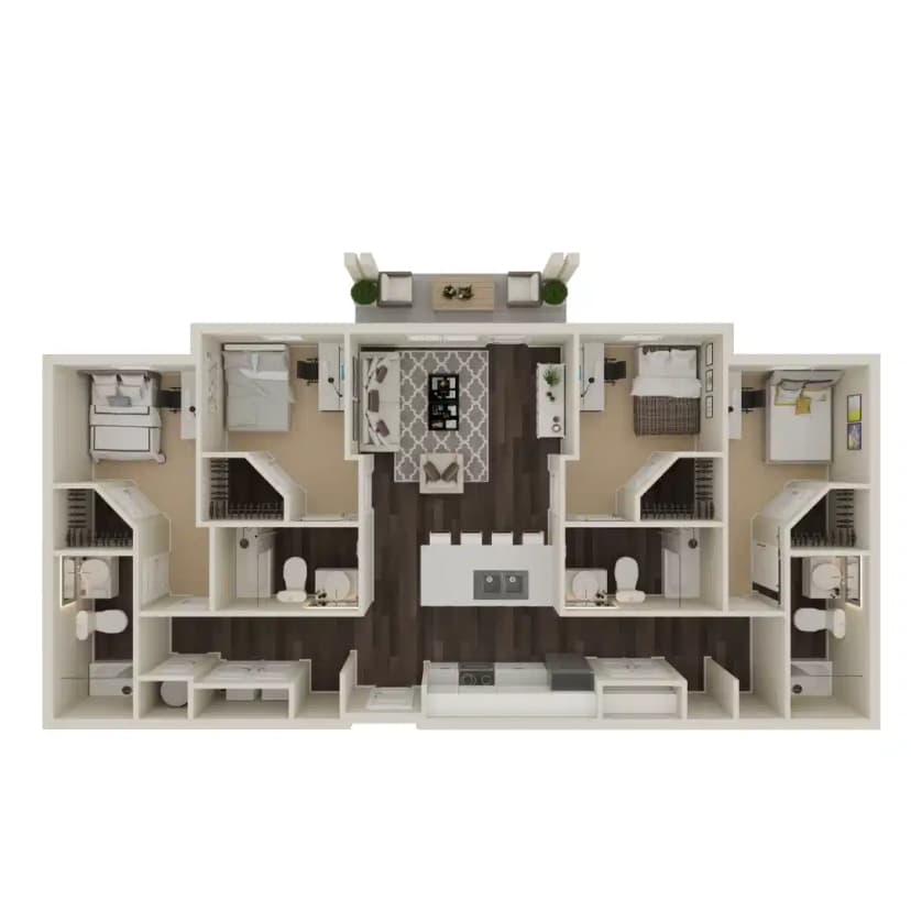 Spartan - Private Room - Private Bath (4 Bed - 4 Bath)