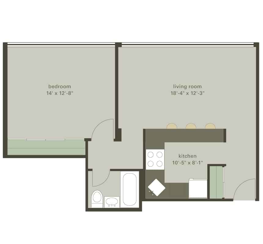 1 Bedroom 1 Bathroom - Image 9