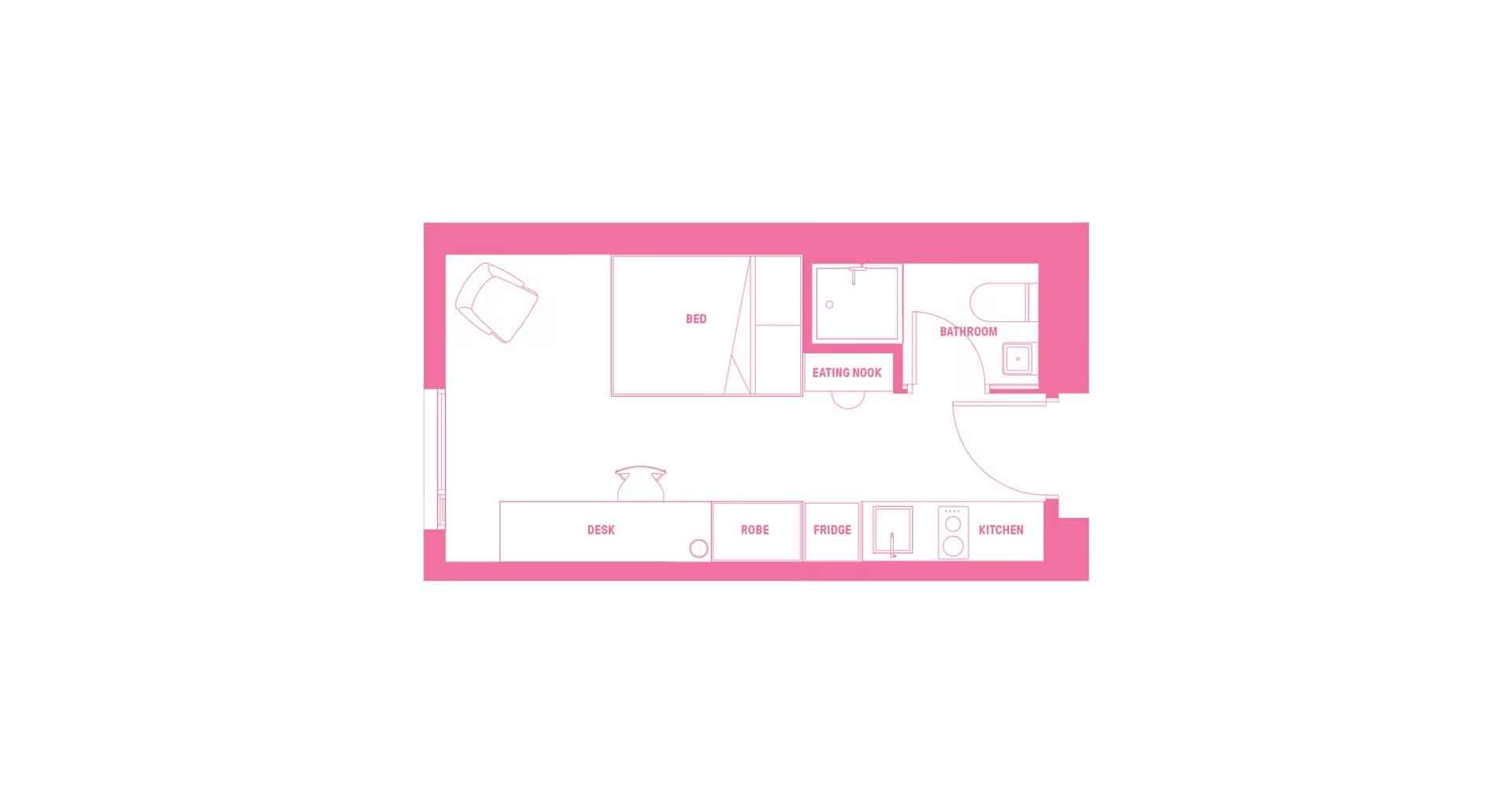 Medium Studio, Queen Bed