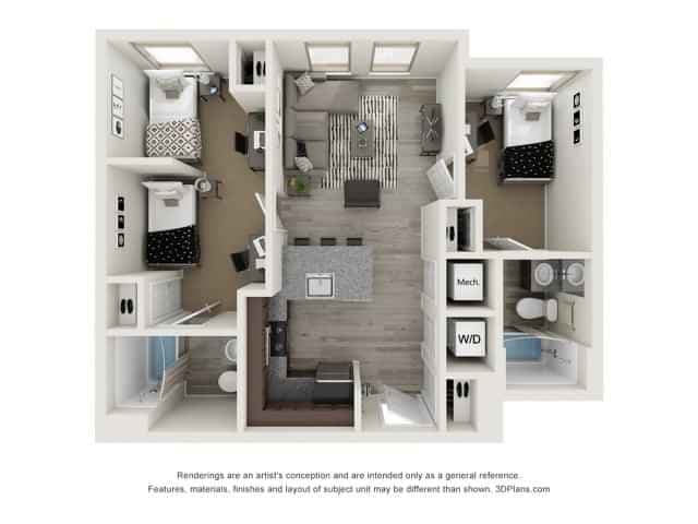 Private Room - Private Bath (2 bed - 2 bath)