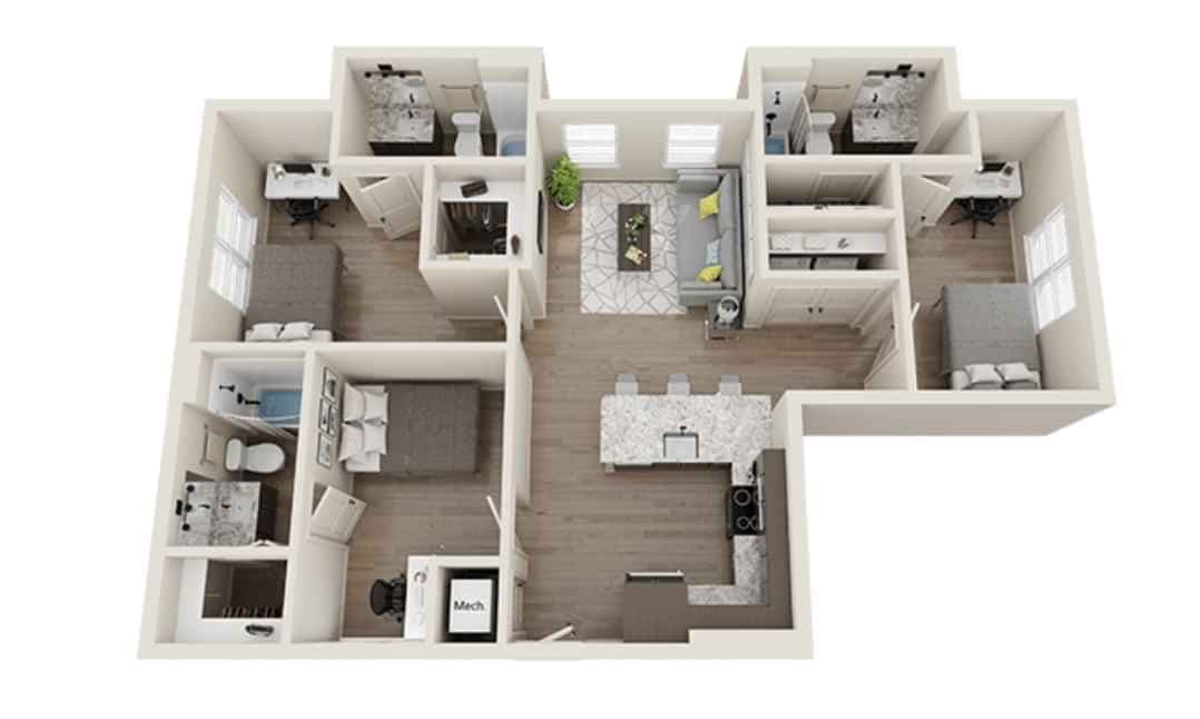 Private Room - C2 (3 Bed - 3 Bath) - Image 11