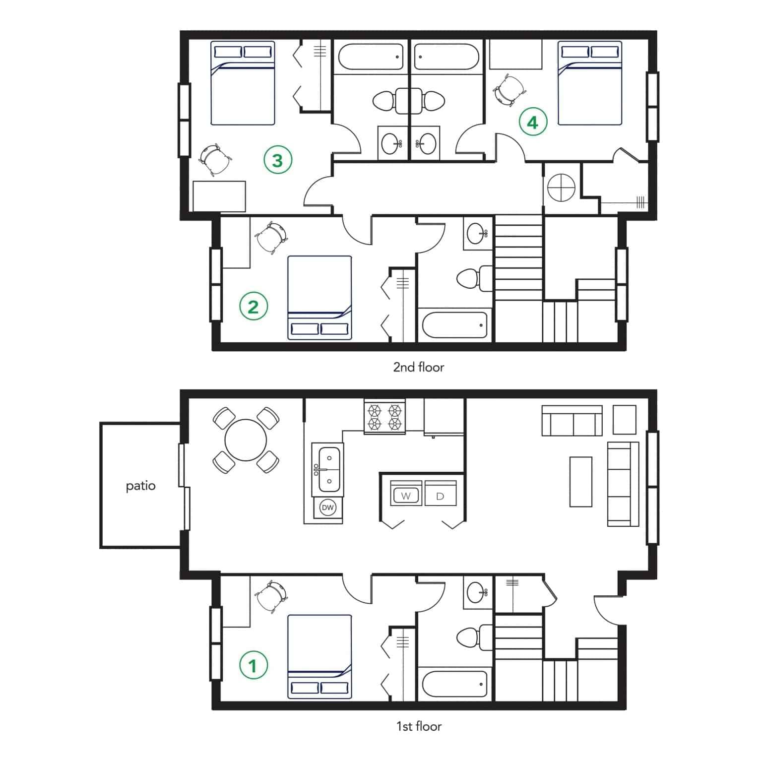 Private Room - Townhome Premium (4 Bed - 4 Bath)