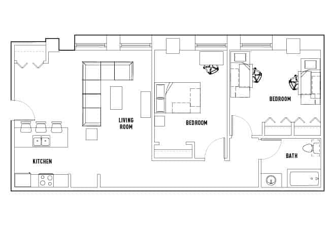 2 Bedroom 1 Bathroom - Image 4