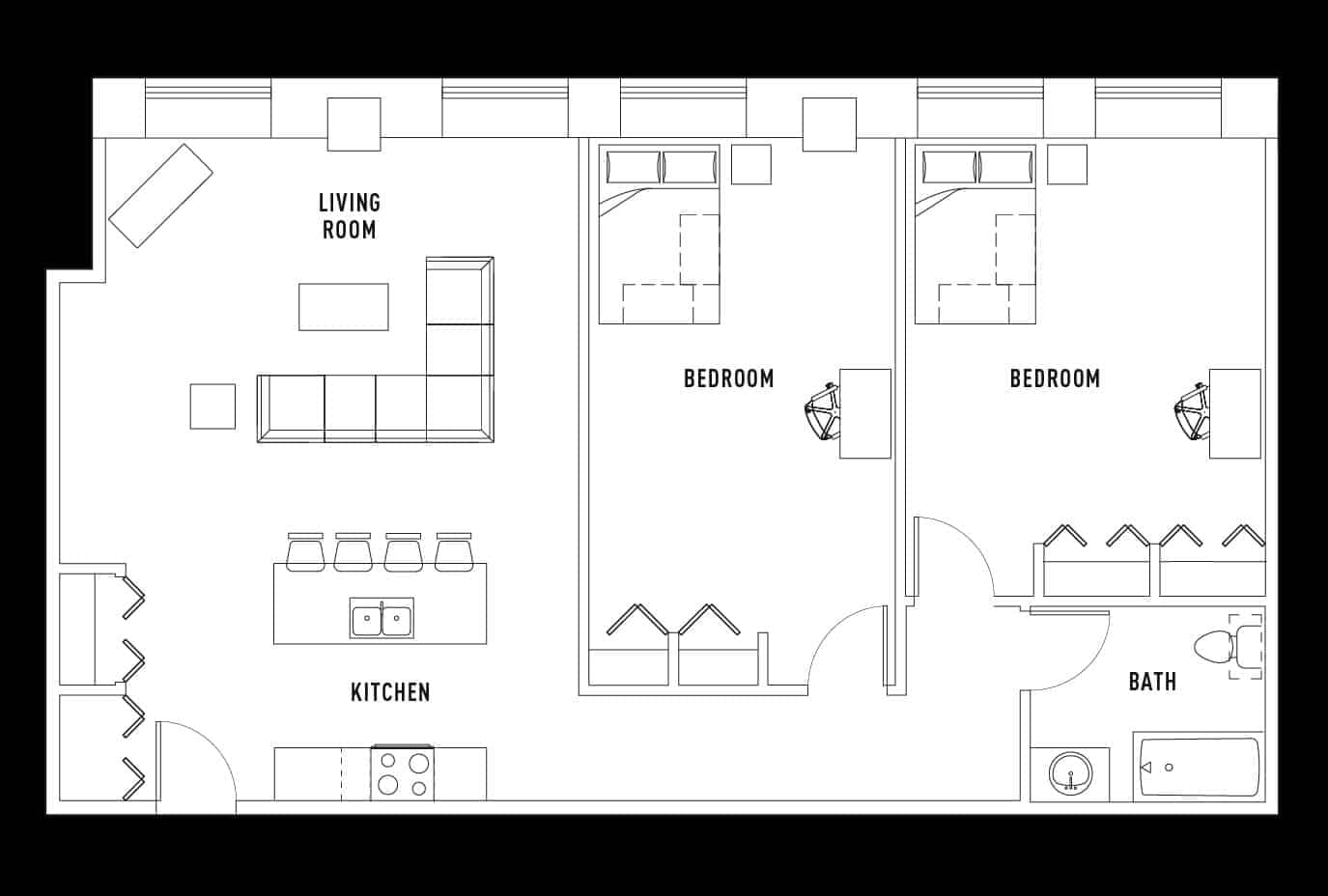 2 Bedroom 1 Bathroom - Image 7