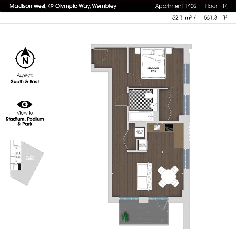 1 Bedroom Apartment - Image 156