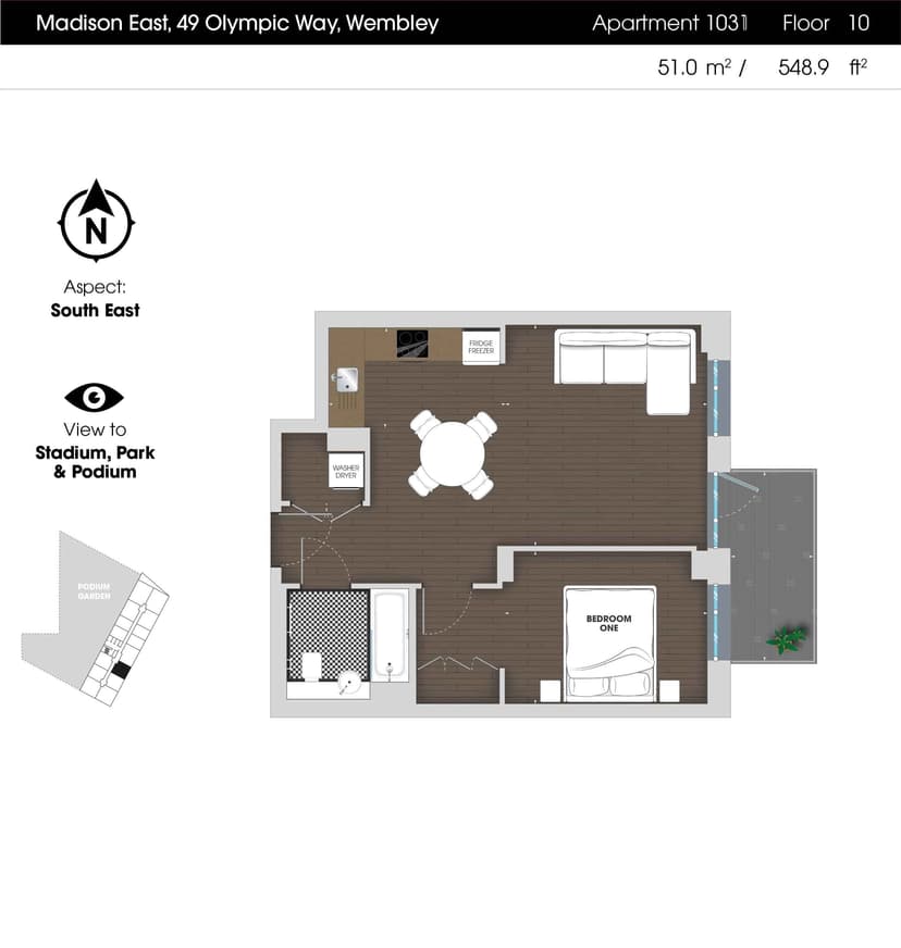 1 Bedroom Apartment - Image 61