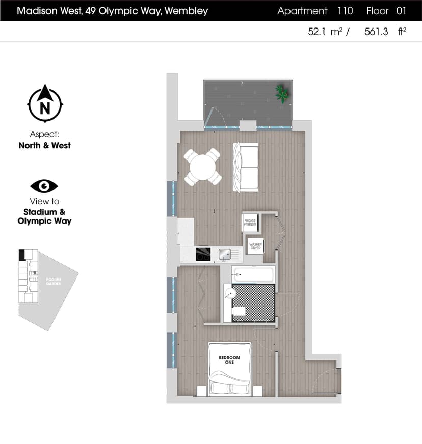 1 Bedroom Apartment - Image 76