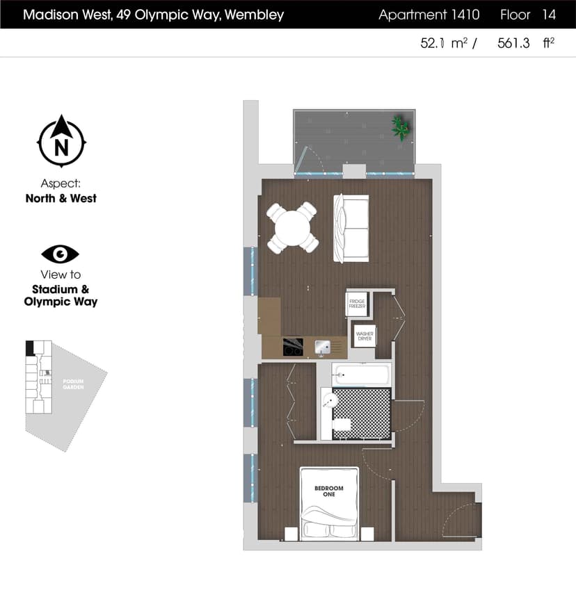 1 Bedroom Apartment - Image 153