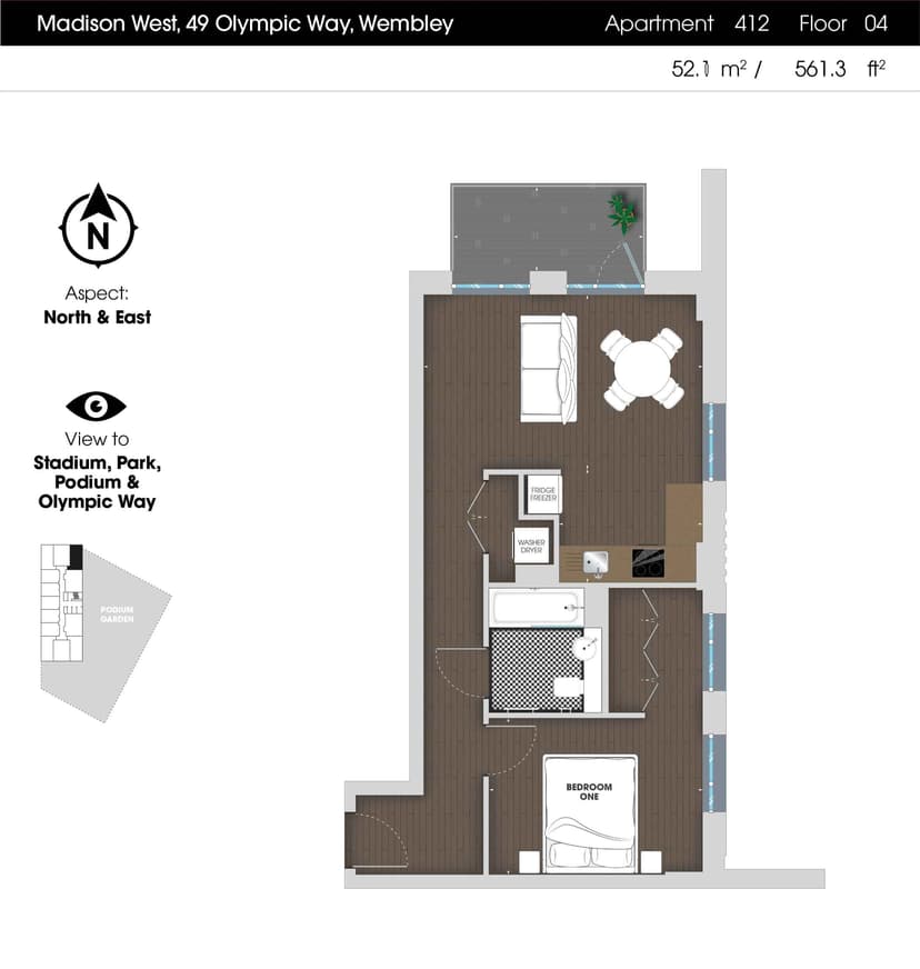 1 Bedroom Apartment - Image 92