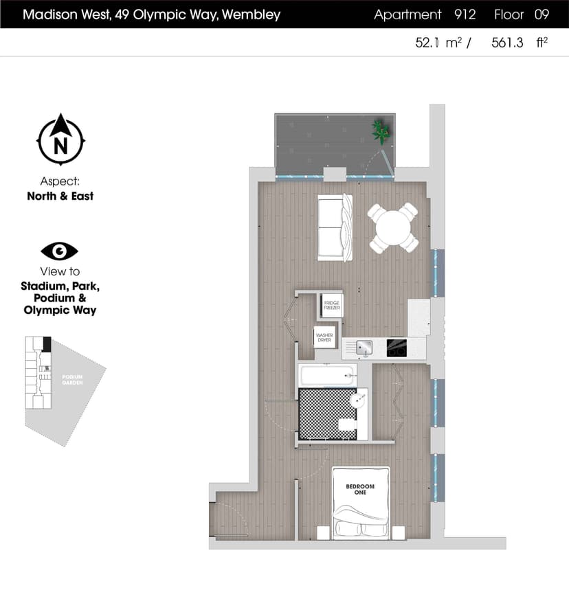 1 Bedroom Apartment - Image 121