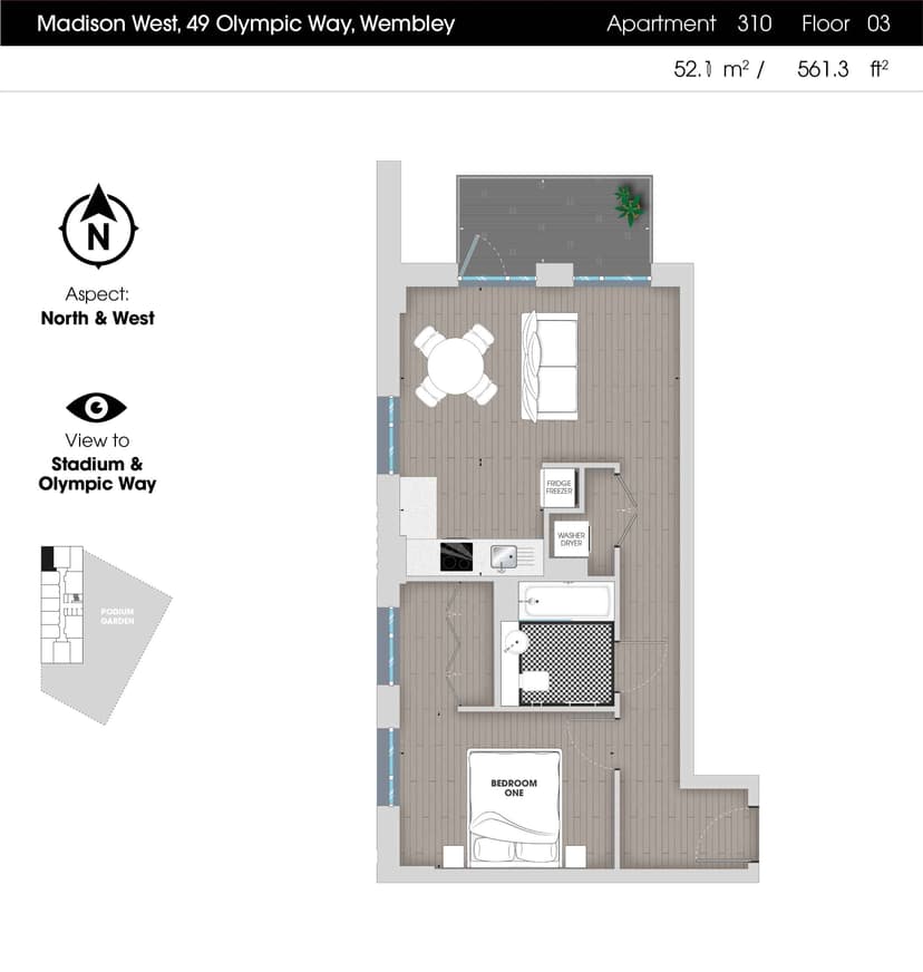 1 Bedroom Apartment - Image 88
