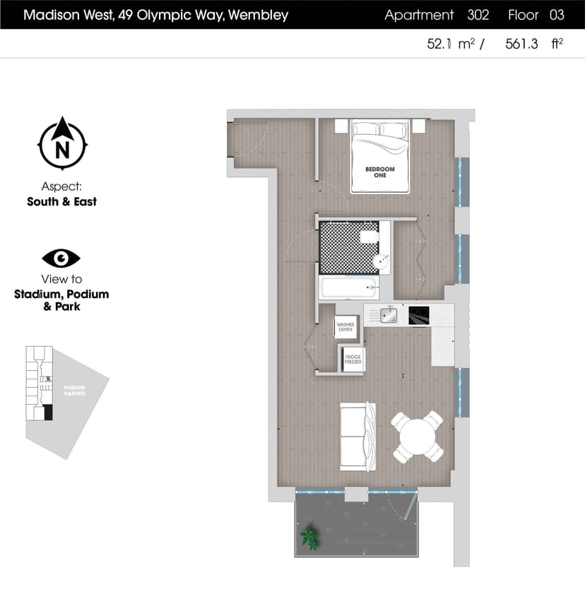 1 Bedroom Apartment - Image 91