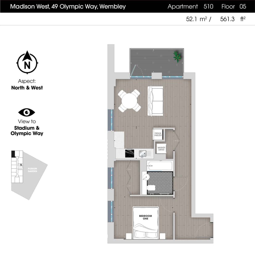 1 Bedroom Apartment - Image 100