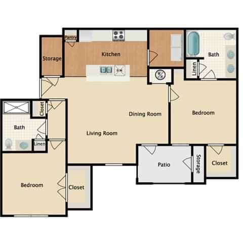 2 Bedroom 2 Bathroom Apartment - Image 2