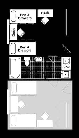 Private Room - Private Bath (2 Bed - 2 Bath)