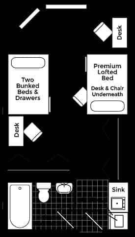 Private Room - Shared Bath (3 Bed - 1 Bath)