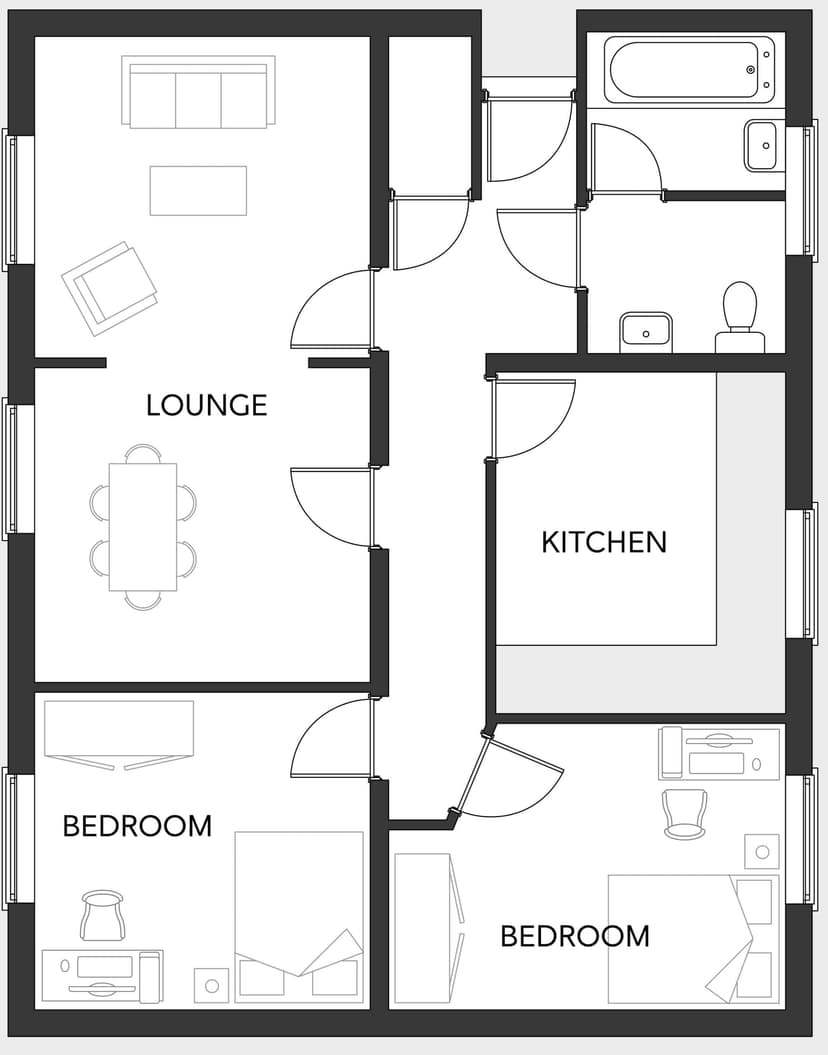 Standard 2 Bed Apartment Share - Image 1