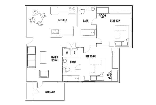 2 Bed 2 Bath