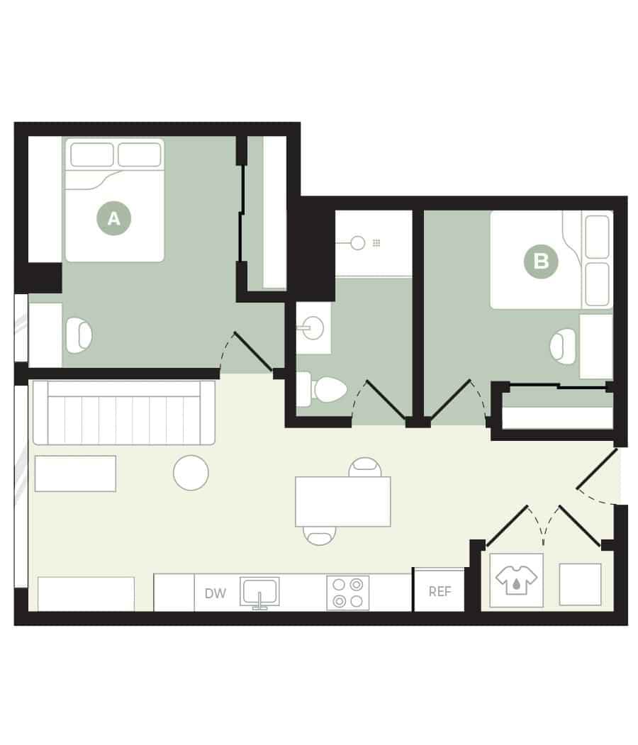 2 Bedroom 1 Bathroom