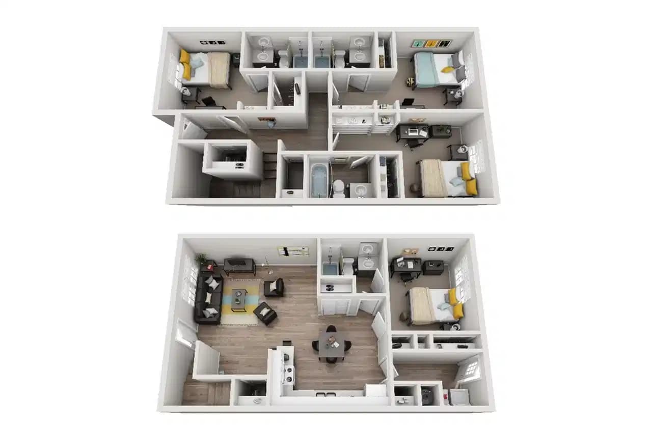 Furnished Townhome - Private Room - Private Bath (4 Bed - 4 Bath)