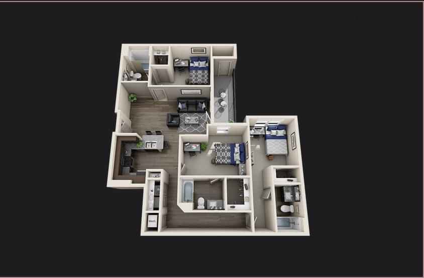 Private Room - C1 (3 Bed - 3 Bath)